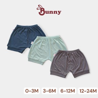 (0-24M) Combo 3 quần đùi mặc tã Bunnybaby chất thun lụa mềm siêu co giãn. Bubbybaby-GV