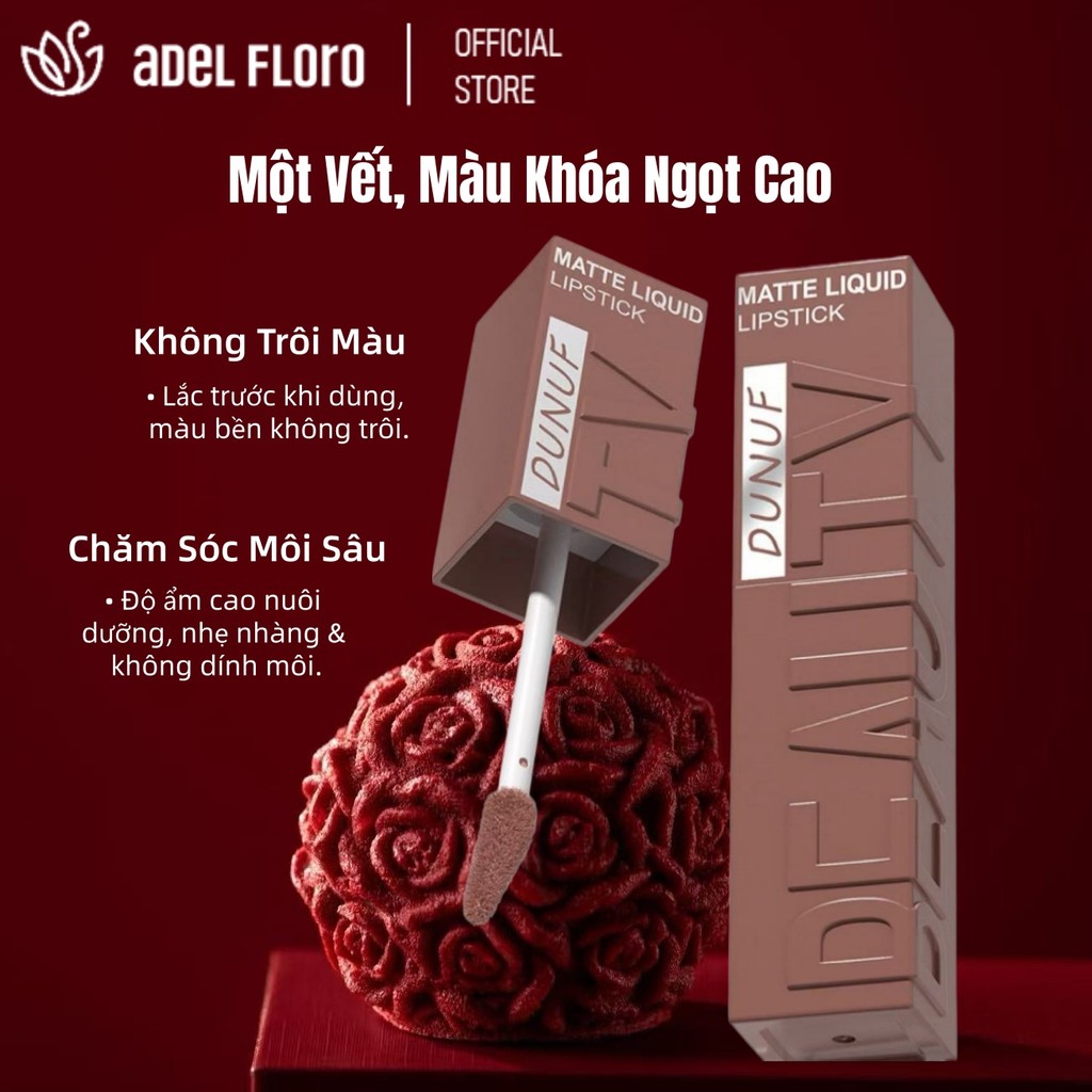💋【Adel Floro】Son Lì VYNL | Siêu lì màu, mượt nhung, không khô môi, lên màu chuẩn
