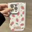 Dâu tây lá tươi cho 16 trường hợp iPhone 17Air gạo nếp trường hợp 14 13 11Pro