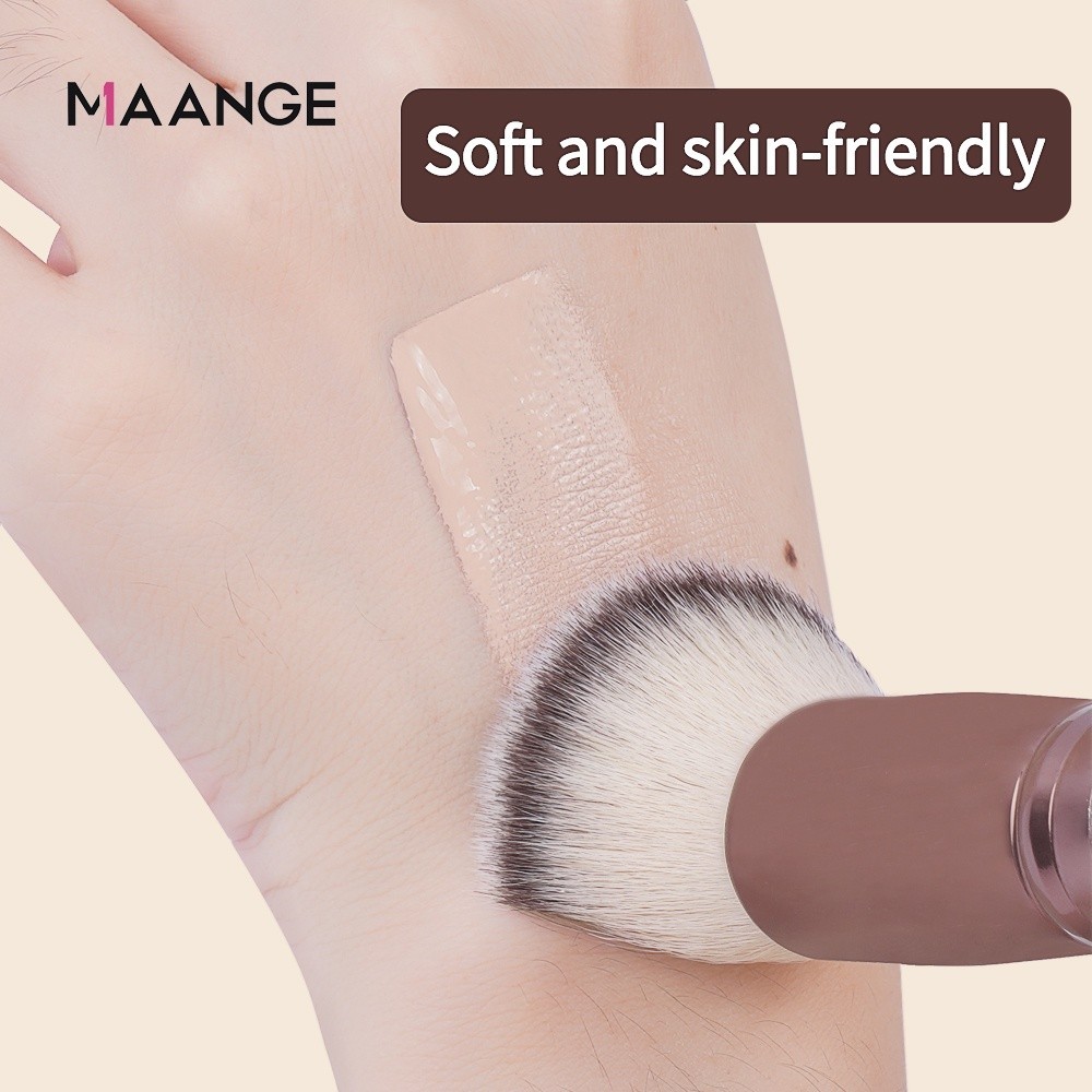 MAANGE Flat Head Foundation Brush có hộp Bàn chải dòng siêu mỏng Đế da mềm Essential 3 màu 51154