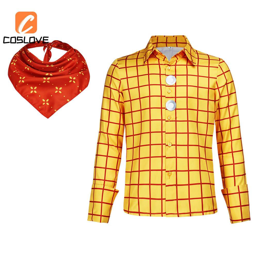 Bộ cosplay Woody từ phim đồ chơi - Full set gồm áo sơ mi và quần dài tay cho nam, phù hợp biểu diễn