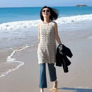 Váy vest hai dây dài phong cách phương Tây, plus size, nhiều lớp - phù hợp cho mùa xuân