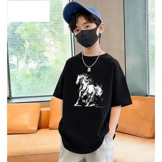 Áo phông cộc tay mùa hè dành cho bé trai 18-52kg mẫu PHÔNG NGỰA. Chất liệu vải polo cá sấu thoáng mát. NL1