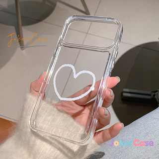 Ốp Lưng Cho IPhone 17 16 11 15 13 14 12 Pro Max 17AIR 15 7 8 Plus X XR Max Bìa mềm trong suốt trái tim tình yêu đơn giản
