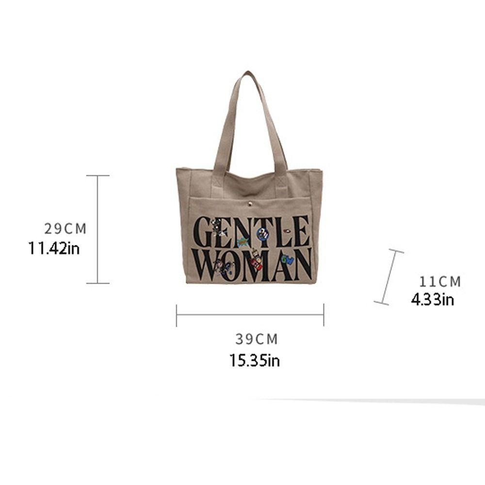 Túi Tote LEOTA Gentlewoman, Túi Đeo Vai Vải Thương Hiệu Thời Trang GM Thái Lan, In Hình Thường Dung Tích Lớn