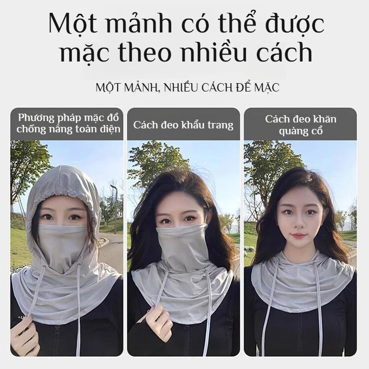 ❤️Chính Hãng❤️Mặt nạ chống nắng/mặt nạ tích hợp cổ và mặt/ mũ bảo hiểm xe đạp chống tia UV/Mặt nạ đạp xe/Mũ Trùm Đầu Kèm Khẩu Trang đa năng Nam Nữ/Cotton Thời Trang Nam Nữ/Chống nắng Mặt nạ lụa băng