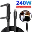 Cáp sạc nhanh Type-C sang Type-C 240W có giá đỡ điện thoại có thể gập lại Cáp sạc vô hình cho điện thoại di động