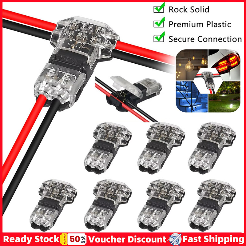 [Bán chạy nhất] 30 CÁI Cáp dây T1 / T2 Kết nối kết nối Không bán Không có chốt Kết nối thiết bị đầu cuối nhanh Joiners Phụ kiện điện cắm tự động
