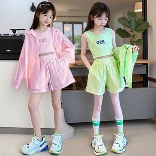 Bộ đồ bé gái áo chống nắng thể thao - set áo khoác quần short mùa hè