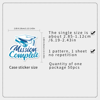 Bộ 50 Mùa Tốt Nghiệp Dán Laptop Hành Lý Guitar Ván Trượt Văn Phòng Phẩm DIY Miếng Dán