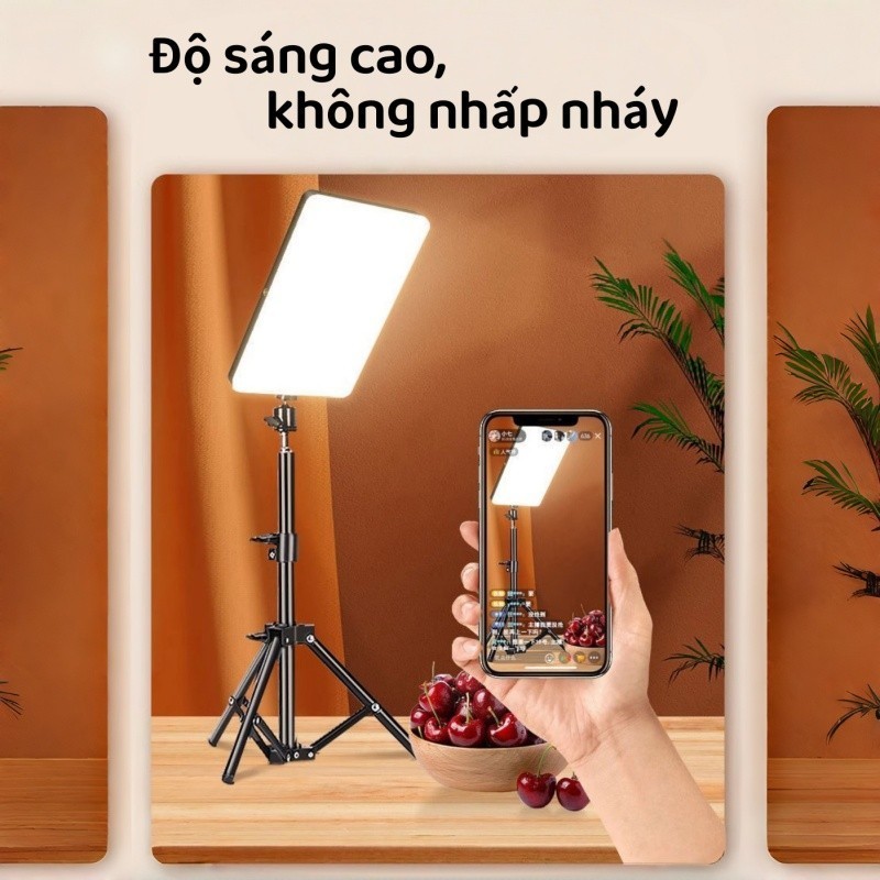 TNW 11 Inch Đèn LED Panel,Có chân đế 2.1m,3 màu có thể điều chỉnh,Đèn Studio,Trợ Sáng Livestream