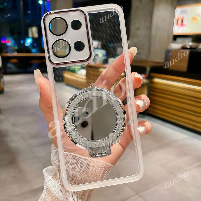 POCO X8 Pro Max 5G Gương lấp lánh Bling Giá đỡ từ tính Vỏ điện thoại cho Poco X8 Pro Max PocoX8Pro Max 5G 2026 Phim bảo vệ toàn bộ Camera Vỏ trong suốt có giá đỡ vòng đeo tay