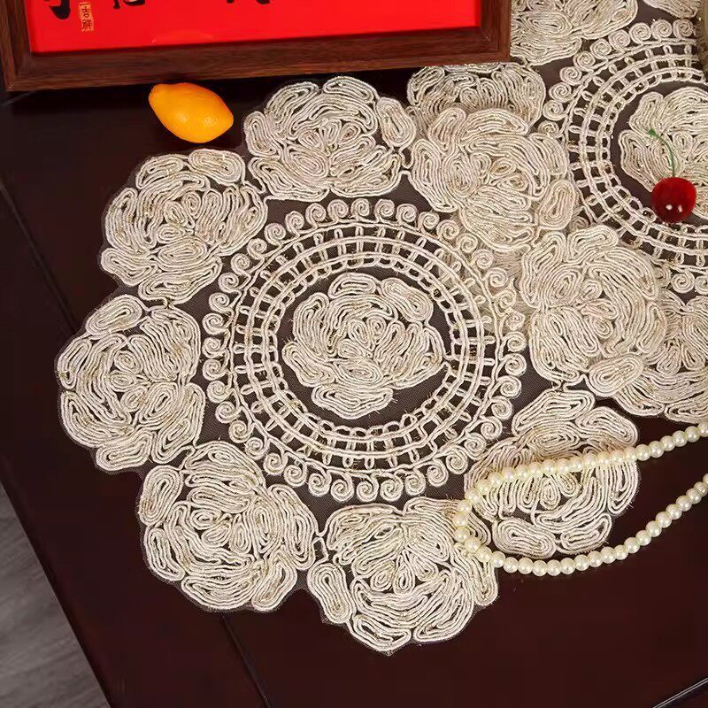 Thảm thêu Placemat Thấm hút và cách nhiệt Coaster Bình đế Thảm trải bàn nhỏ
