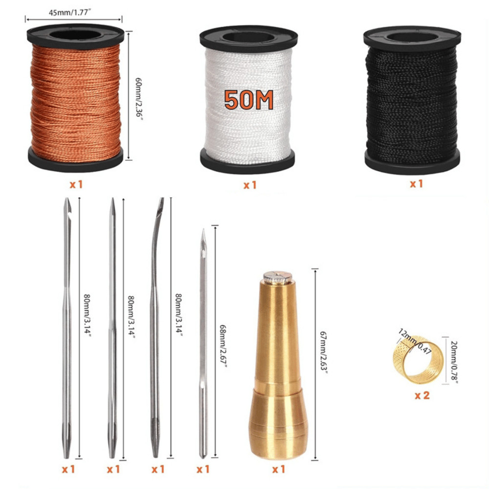 Bộ 5 Món Kim Chỉ Khâu Giày Thép Không Gỉ, Bộ 3 Kim Khâu Giày Nhiều Kích Thước