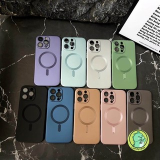Ốp Điện Thoại Từ Tính Sang Trọng Cho Samsung Galaxy A07 A06 A05 A05S M05 F05 Z Flip 7 6 5 4 3 5G 4G Mặt Sau Sơn Kim Loại Dễ Thương Kinh Doanh Mềm Vỏ Sạc Không Dây