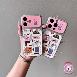 Doodle Girl phone case Iphone 17 Pro Max 16 15 Pro Max 14 13 12 11 X XR Xsmax cover leather anti-drop KNTP