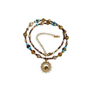 Dây chuyền vòng cổ bohemian hạt ngọc trai sang trọng với ánh sáng