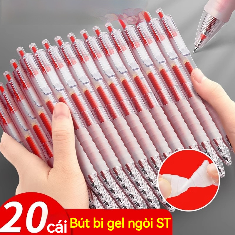 Bút bi mực đỏ xanh, lõi 0.5mm, viết đều và mượt mà, cán cầm dạng vân mây, dành riêng cho học sinh