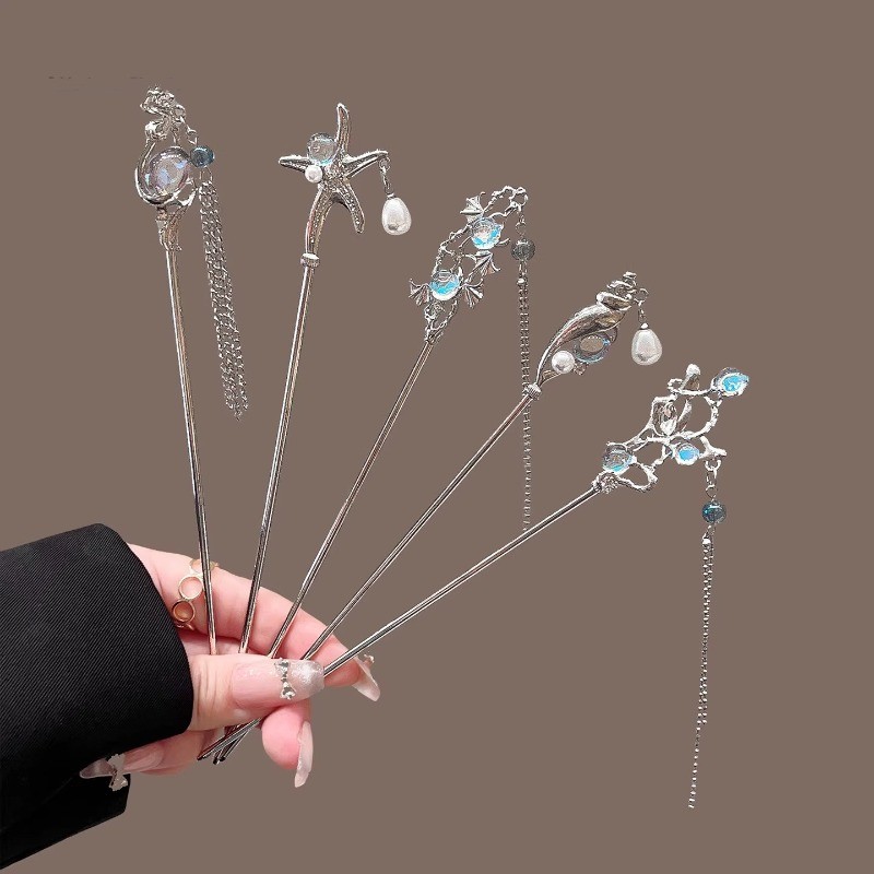 MAUROPOLI Mới Phong Cách Trung Hoa Kim Cương Giả Bướm Tua Rua Kẹp Tóc Nữ Phong Cách Quốc Gia Phong Cách Mới Đơn Giản Kẹp Tóc Mát Kẹp Tóc Mũ Đội Đầu
