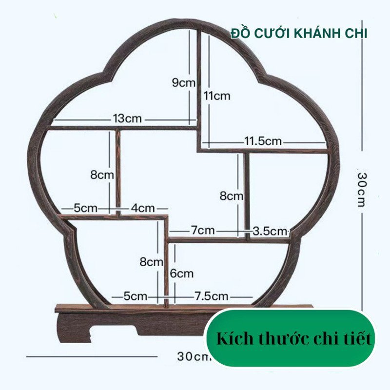 Kệ hoa mai nhựa giả gỗ nhiều ngăn chống thấm nước chắc chắn dễ lau chùi trưng bày cưới nội thất
