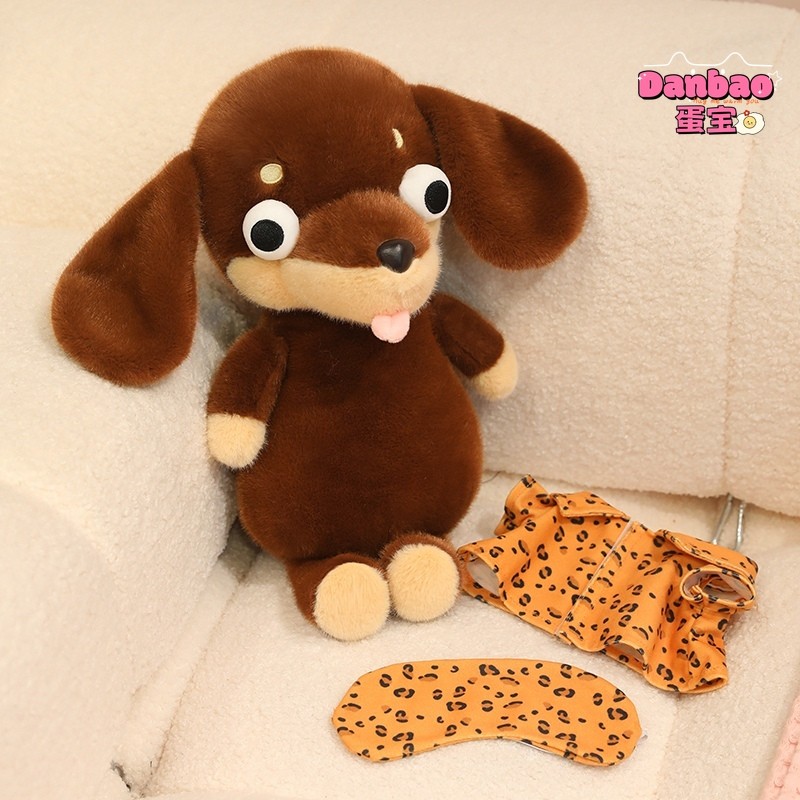 [DANBAO] Ông Dachshund với đôi mắt to Đồ chơi sang trọng Thú cưng dễ thương Quần áo búp bê chó con Chất liệu búp bê Quà tặng mềm cho trẻ em Quà tặng sinh nhật DANBAO Đồ chơi