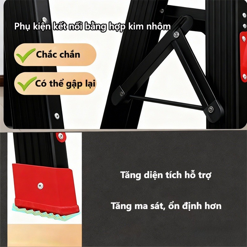 Thang Nhôm Gấp Gọn Chữ A nhập khẩu Thang chữ A đa năng Có các kích thước 1.2 m/1.5 m/1.8 m/2.1m