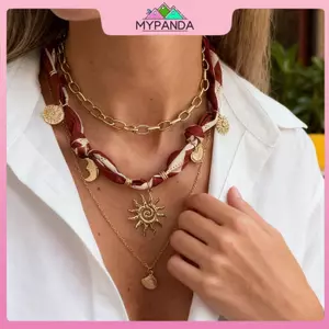 Mặt Dây Chuyền Bohemian Vintage Với Họa Tiết Sao Biển Và Shell, Phù Hợp Xu Hướng Thời Trang
