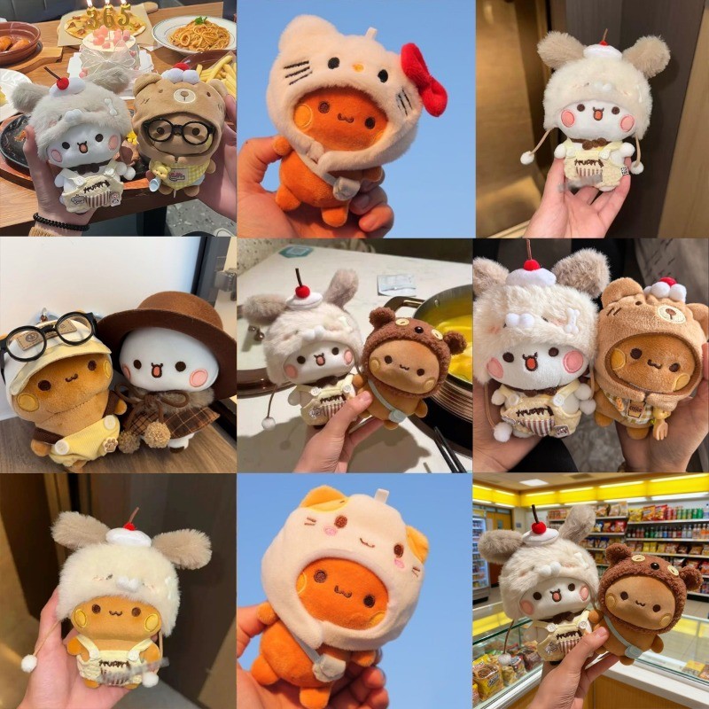 12cm Gấu Trúc Yier Búp Bê Bubu Dudu Cosplay Hello Kitty Sang Trọng Đồ Chơi 14 Phong Cách Mặc Mũ BUBU Móc Khóa Nhồi Bông Cho Cặp Đôi Bạn Gái Quà Tặng