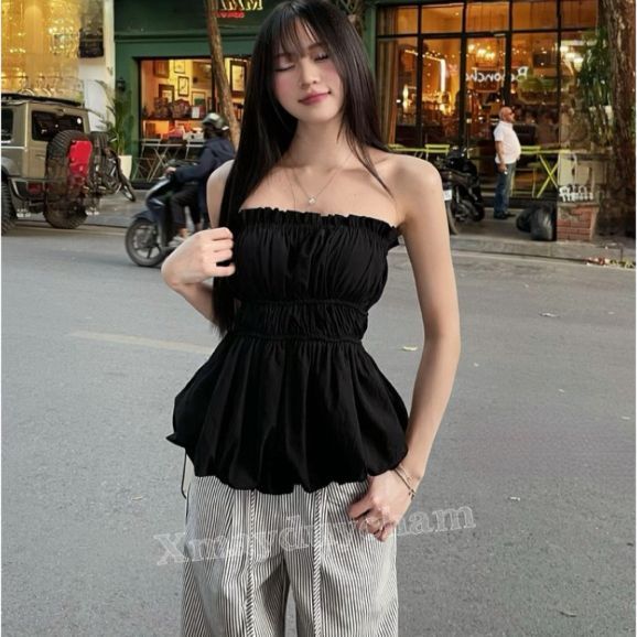Áo cúp ngực pelum dáng bí chất gió sần OLD SCHOOL, đi biển , đi chơi phong cách mẫu mới 2025 m604421 - Sam Botique