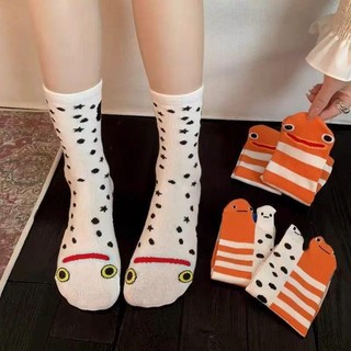 3 Đôi Funny Garden Eel Soft Cotton Mid Tube Tất dành cho cha mẹ và con cái Tất trẻ em