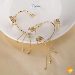 Bông Tai Hình Bướm Tuyết Không Xuyên Tai, Kẹp Dễ Dùng, Phụ Kiện Thời Trang Mới