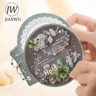 JIANWU Glayed Tulle Series Vintage Lưới Ren Hoa Phong Cảnh Chất Liệu Cắt Dán PET Sáng Tạo DIY Tạp Chí Văn Phòng Phẩm