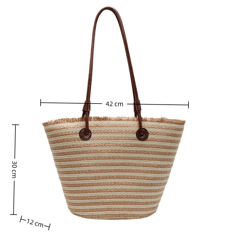 ANCO 2026 Xuân/Hè Mới Khối Lượng Lớn Nhiếp Ảnh Dệt Một Vai Tote Túi Du Lịch Đa Năng Cho Phụ Nữ Đi Biển