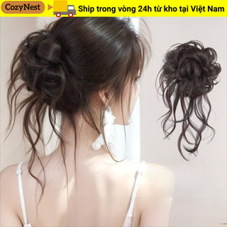 Dây buộc tóc giả COZYNEST - Kẹp tóc lông tơ tổng hợp với màu nâu và đen tự nhiên