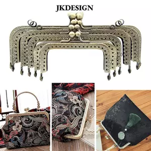 JKDESIGN Ví Khóa Khung, Túi Kim Loại Phần Cứng Ví Khung Kiss Clasp, Mini Vintage Túi Khung Khóa Túi Làm