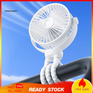 Quạt xoay 3 tốc độ CHEER Quạt kẹp có thể sạc lại Quạt xe đẩy kẹp có thể sạc lại di động với 3 tốc độ 360° Xoay – Máy làm mát cá nhân nhẹ cho ghế ngồi ô tô cho bé