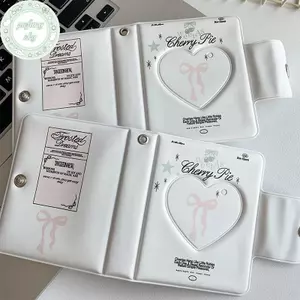 PUSKY Kpop Photocards Binder Sweet Bow Album Ảnh Mini Photocard Giá Đỡ 3 Inch Trái Tim Tình Yêu Hình Hộp Đựng VN
