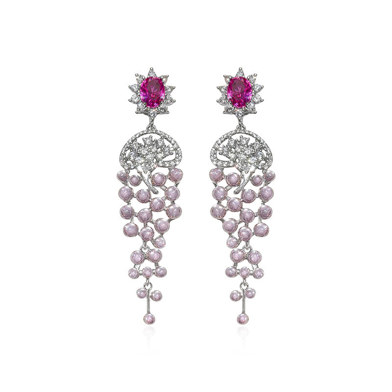 Thời trang Hàn Quốc sang trọng - Bông tai dài zircon phong cách mới, tinh tế