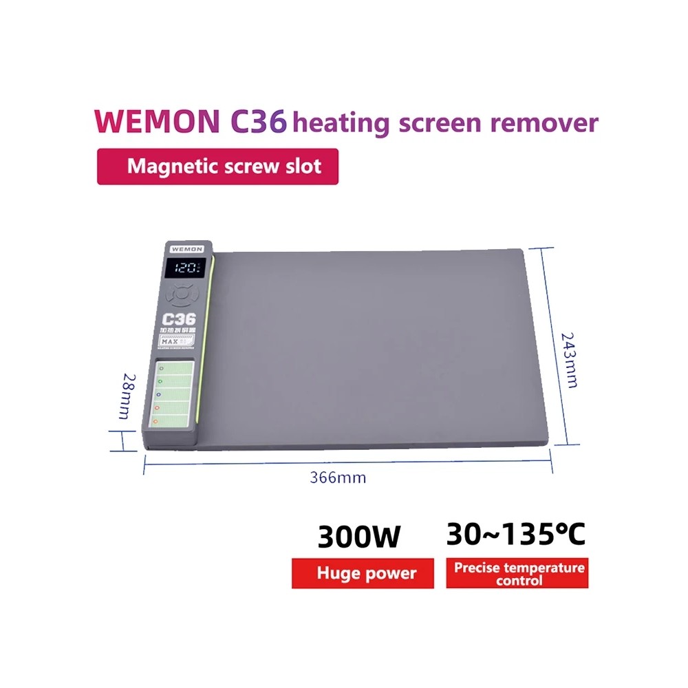 WEMON C36 Tản Nhiệt Màn Hình Tách Màn Hình Hiển Thị Đèn Bụi 300W Cho IPHONE iPad Điện Thoại Di Động Và Máy Tính Bảng Tẩy Màn Hình