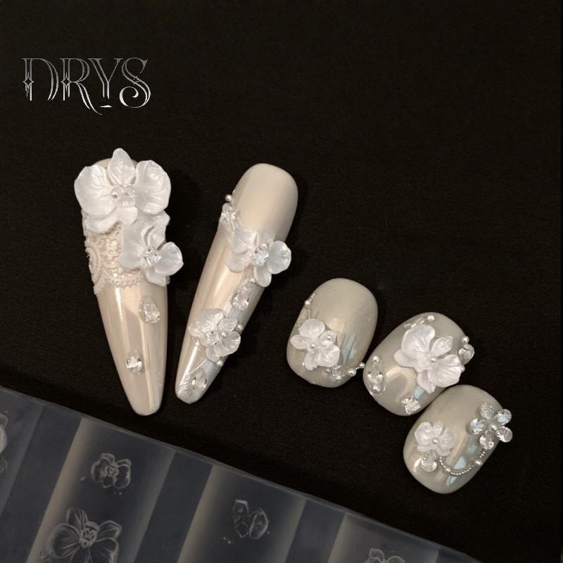 (TFT) 3D Phalaenopsis Hoa Khuôn Làm Móng Tay Silicon DIY Bướm Ngọt Hoa Lan Thiết Kế Móng Tay Mẫu Khắc Móng Tay Nghệ Thuật Khuôn Dụng Cụ MỚI