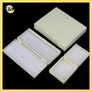 Hộp trượt kính hiển vi bằng nhựa F & K 25 / 50 / 100 chiếc Hộp đựng kính hiển vi sinh học để trang bị kính hiển vi.