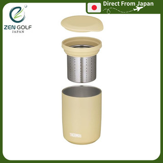Thermos Vacuum Insulated Tea Tumbler with Infuser, 400ml, Sand Beige, Model JTB-400FI SDBE