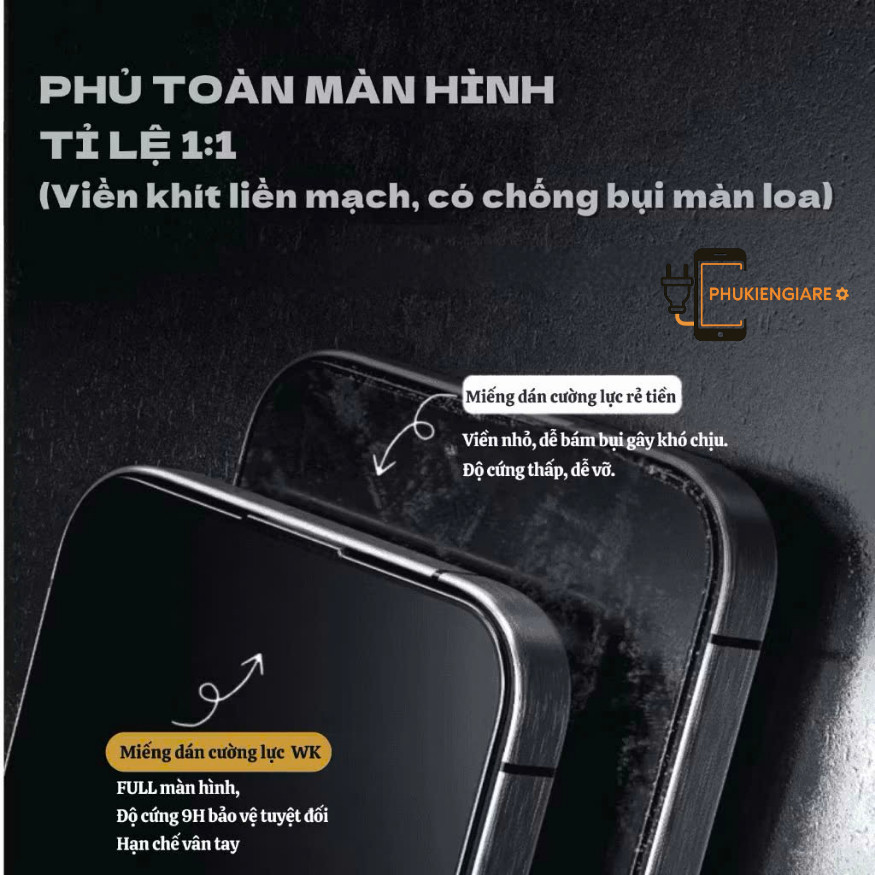 Kính Cường Lực Trong Suốt 3D Full Màn Hình KingKong cho iPhone X/XR/XS/11/12/13/14/15/16/pro/promax