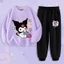 Bộ áo Hoodie và quần in hình hoạt hình Kuromi dành cho trang phục thể thao thông thường dành cho trẻ em