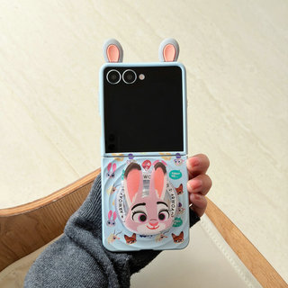 Ốp Điện Thoại Gấp Cho Samsung Galaxy Z Flip7 Flip6 Flip5 Flip4 Flip3 Boyang Thiết Kế Dễ Thương Zootopia Từ Giá Đỡ Vòng Tay Cứng tpu Vỏ Điện Thoại