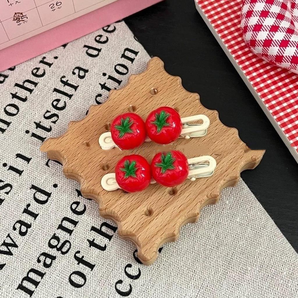 Kẹp Tóc Mỏ Vịt Hình Cà Chua, Làm Từ Nhựa, Thiết Kế Trái Cây Vui Nhộn Cho Bữa Tiệc Và Hàng Ngày