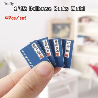 [Firefly] 4 Cái / bộ 1: 12 Nhà búp bê Sách thu nhỏ Mô hình Nhà búp bê Đồ chơi trang trí phòng học Đồ trang trí cảnh vi mô Đạo cụ chụp ảnh [VN]