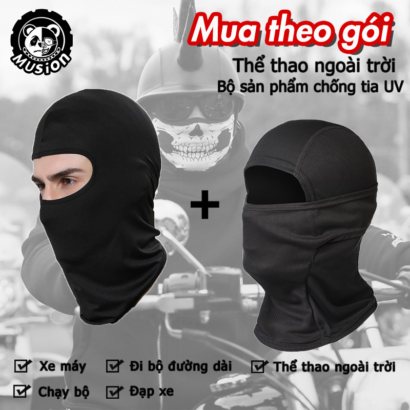 Musion [Bộ Sale] Bộ bảo hộ thời trang khăn quàng cổ toàn đầu và mũ trùm đầu, đa dụng câu cá và che nắng, tấm chắn UV, kính thoáng khí, mặt nạ toàn bộ khuôn mặt thoáng mát tiện lợi.