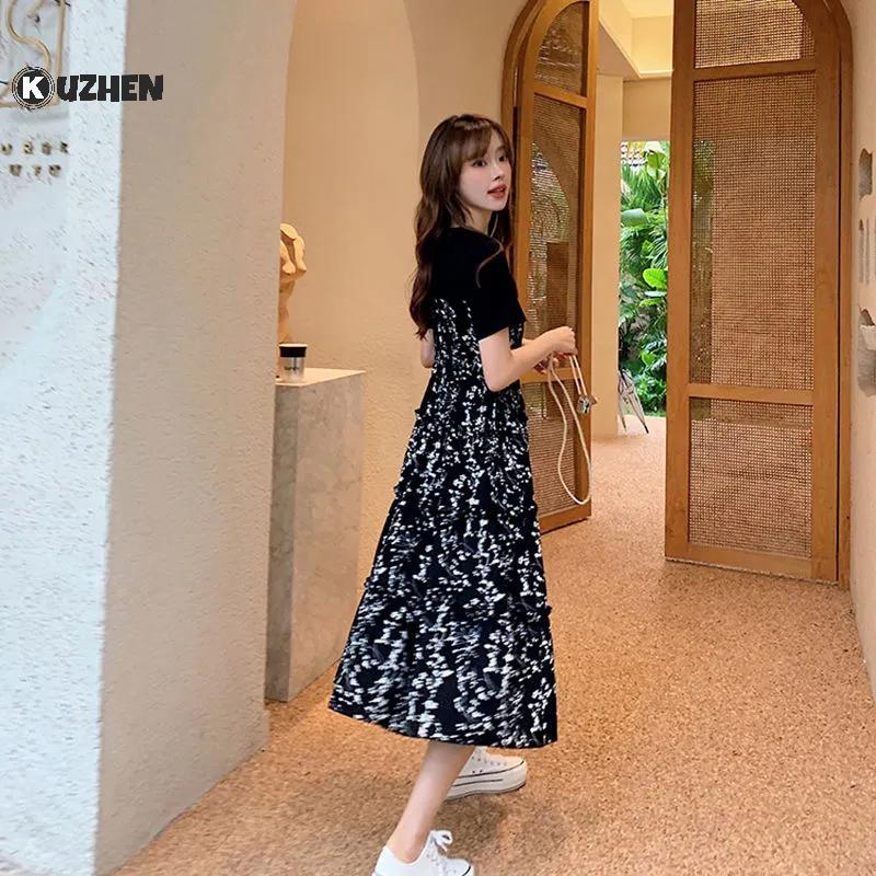 Váy KUZHEN voan hoa boho, phù hợp mùa hè và hàng ngày