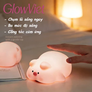 Đèn ngủ cảm ứng, Silicon Mềm, Đèn Ngủ Hình Heo Con, Sạc USB, Trang trí phòng ngủ và quà tặng sinh nhật dễ thương